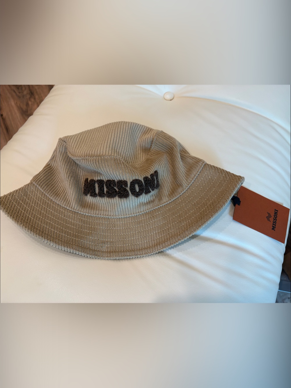 Missoni Tan Corduroy Bucket Hat with Raised Logo